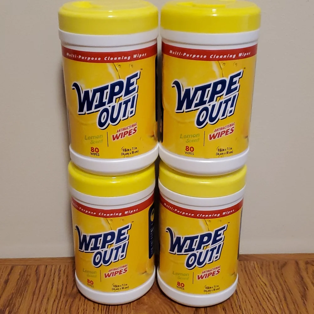 320 Wipe Out antibacterial wipes 80x4 lemon scent - Picture 1 of 5